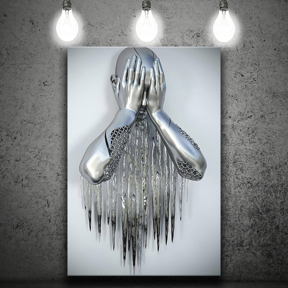 3D Effect Art Regretful Man Canvas Prints Wall Art - Painting Canvas, Painting Prints,Canvas Art, Wall Decor, Home Decor, Prints for Sale
