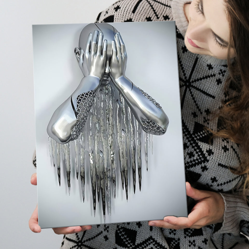 3D Effect Art Regretful Man Canvas Prints Wall Art - Painting Canvas, Painting Prints,Canvas Art, Wall Decor, Home Decor, Prints for Sale
