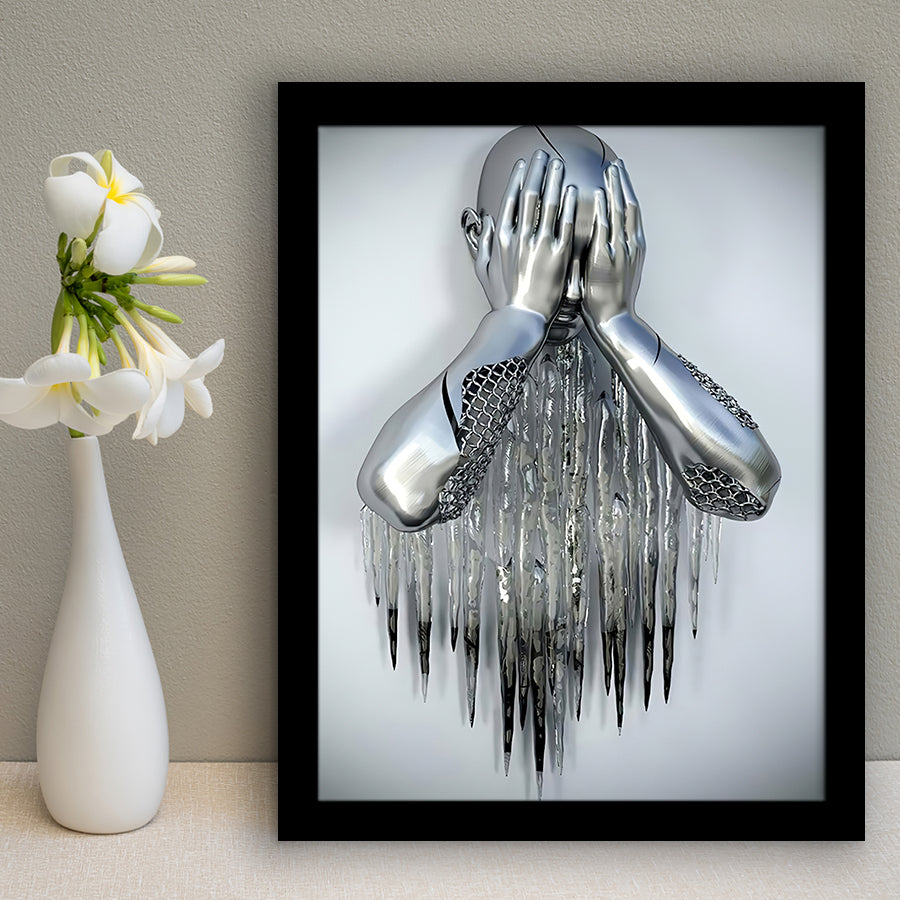 3D Effect Art Regretful Man Framed Art Prints Wall Decor - Painting Prints, Framed Picture, Wall Arrt, Home Decor, Prints for Sale
