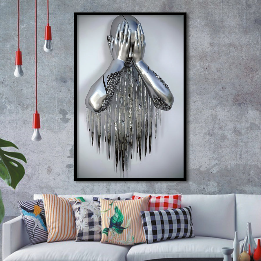 3D Effect Art Regretful Man Framed Art Prints Wall Decor - Painting Prints, Framed Picture, Wall Arrt, Home Decor, Prints for Sale