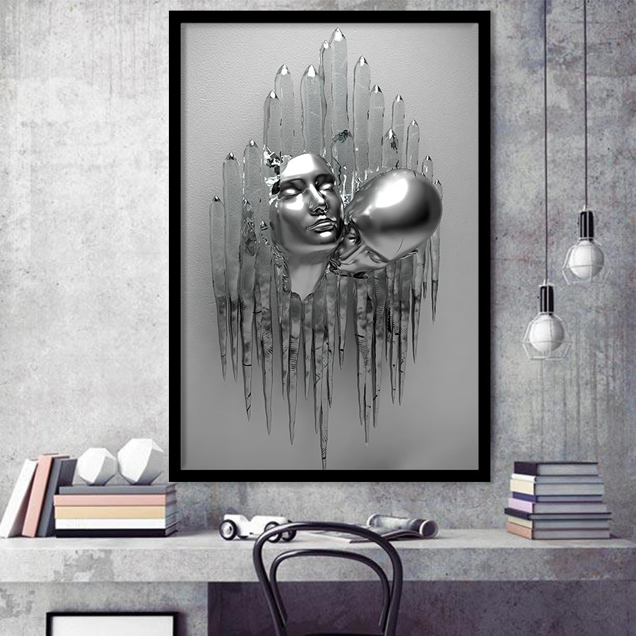 3D Effect Art Romantic Couple Kiss Framed Art Prints Wall Decor - Painting Prints, Framed Picture, Wall Arrt, Home Decor, Prints for Sale