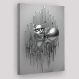 3D Effect Art Romantic Couple Kiss Canvas Prints Wall Art - Painting Canvas, Painting Prints,Canvas Art, Wall Decor, Home Decor, Prints for Sale