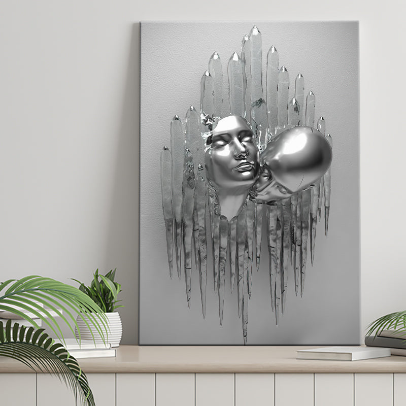 3D Effect Art Romantic Couple Kiss Canvas Prints Wall Art - Painting Canvas, Painting Prints,Canvas Art, Wall Decor, Home Decor, Prints for Sale