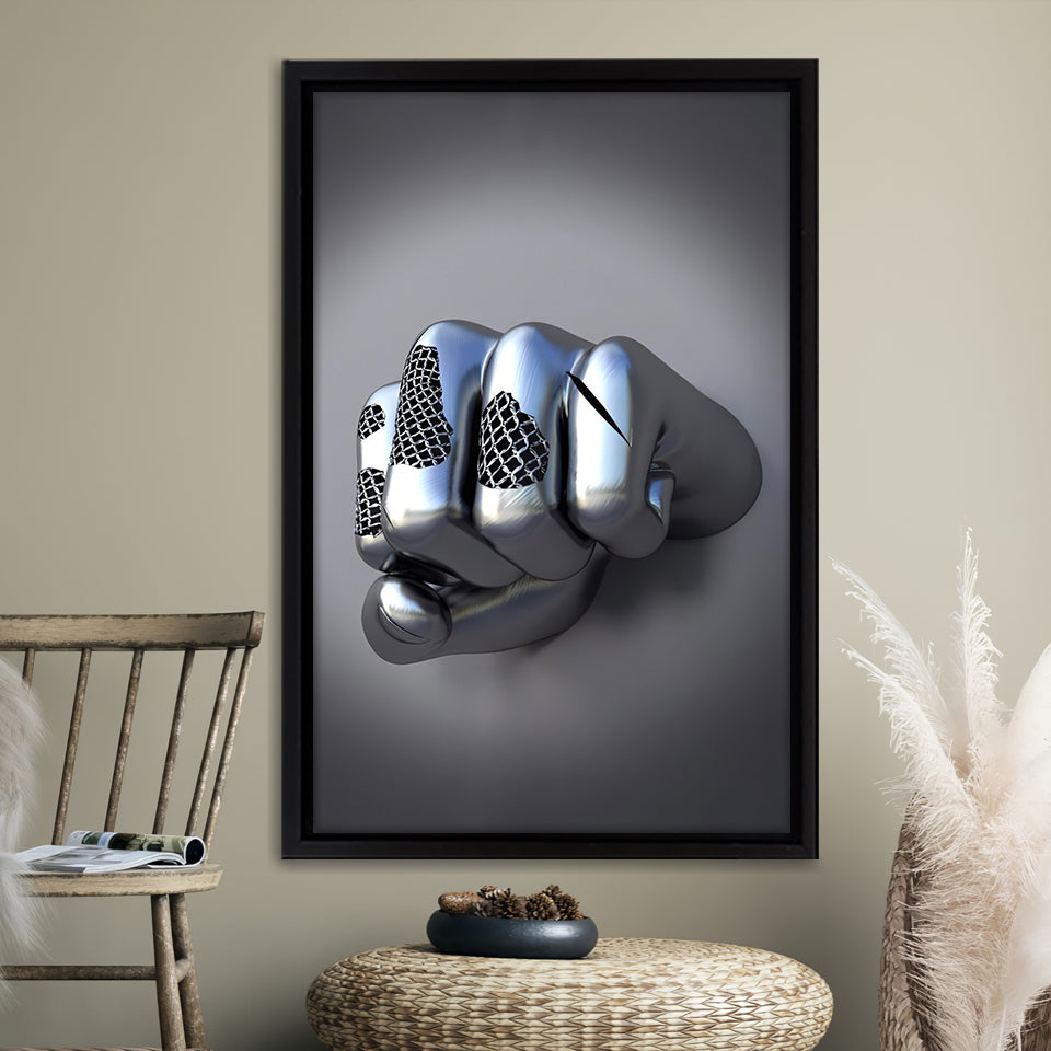 3D Effect Art Stronger Power Hand Gesture Frame Canvas Prints Wall Art - Painting Canvas, Framed Picture,Canvas Art, Wall Decor,Prints for Sale