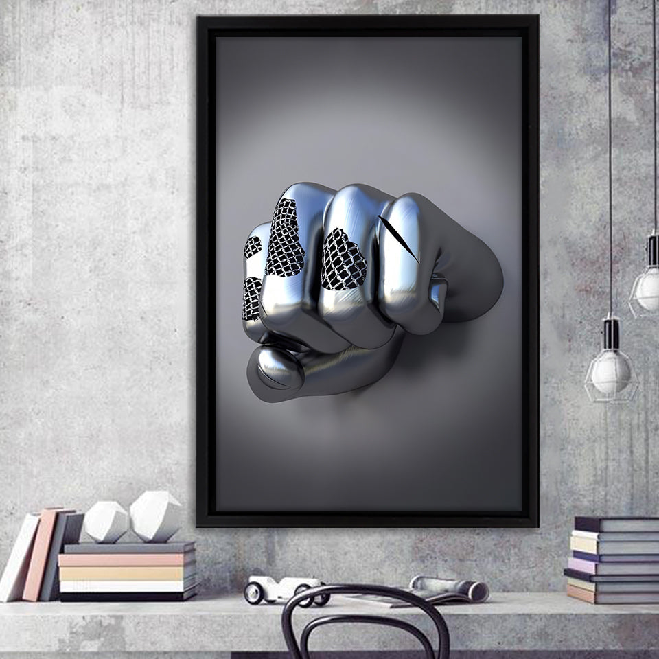 3D Effect Art Stronger Power Hand Gesture Frame Canvas Prints Wall Art - Painting Canvas, Framed Picture,Canvas Art, Wall Decor,Prints for Sale