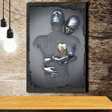 3D Effect Art Yellow Heart Canvas Prints Wall Art - Painting Canvas, Painting Prints,Canvas Art, Wall Decor, Home Decor, Prints for Sale