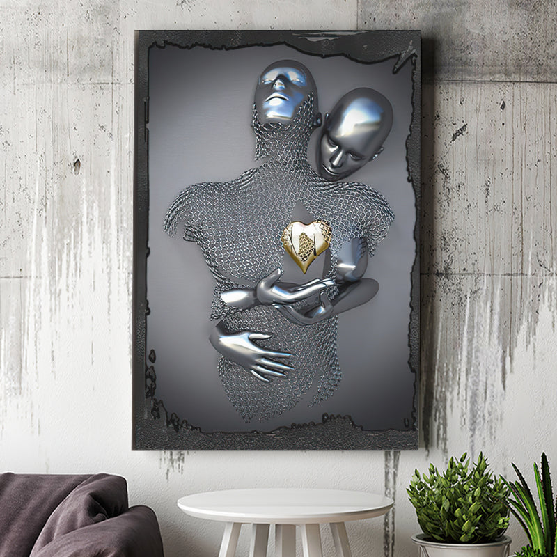 3D Effect Art Yellow Heart Canvas Prints Wall Art - Painting Canvas, Painting Prints,Canvas Art, Wall Decor, Home Decor, Prints for Sale