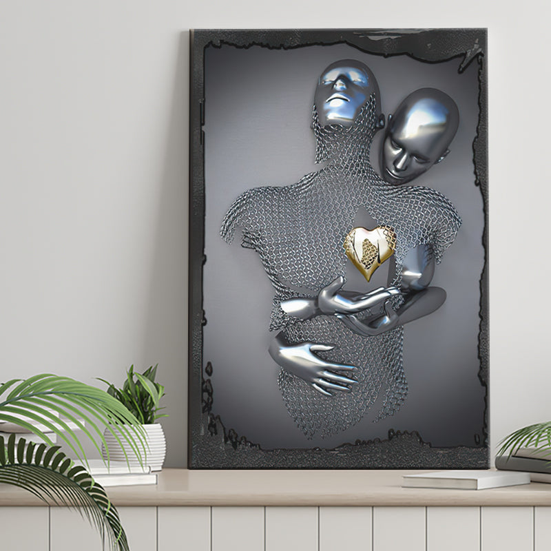 3D Effect Art Yellow Heart Canvas Prints Wall Art - Painting Canvas, Painting Prints,Canvas Art, Wall Decor, Home Decor, Prints for Sale