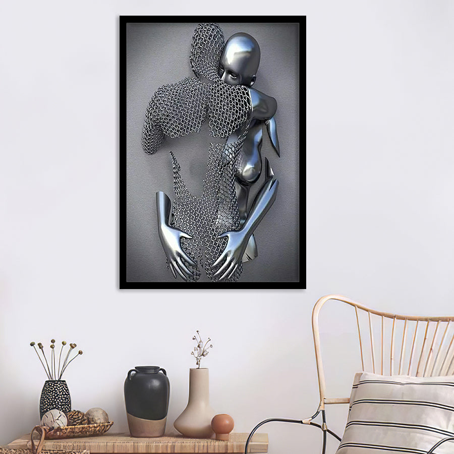 3D Effect Art Hug Love Framed Art Prints - Framed Prints, Painting Prints, Prints for Sale, Painting Art