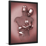 3D Effect Art Love Heart Pink Gold Framed Art Prints Wall Decor - Painting Prints, Wall Art, Home Decor, Prints for Sale