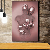 3D Effect Art Love Heart Pink Gold Canvas Prints Wall Art - Painting Canvas, Wall Decor, Home Decor, Prints for Sale