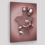 3D Effect Art Love Heart Pink Gold Canvas Prints Wall Art - Painting Canvas, Wall Decor, Home Decor, Prints for Sale