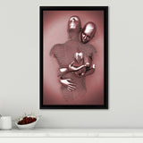3D Effect Art Love Heart Pink Gold Framed Canvas Prints Wall Art - Painting Canvas, Wall Decor, Framed Art, Prints for Sale