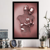 3D Effect Art Love Heart Pink Gold Framed Art Prints Wall Decor - Painting Prints, Wall Art, Home Decor, Prints for Sale