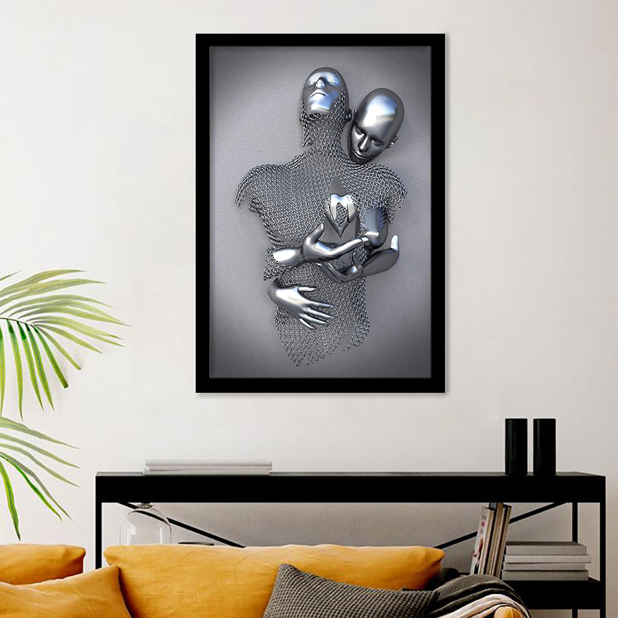 3D Effect Art Love Heart Framed Art Prints - Framed Prints, Painting Prints, Prints for Sale, Painting Art