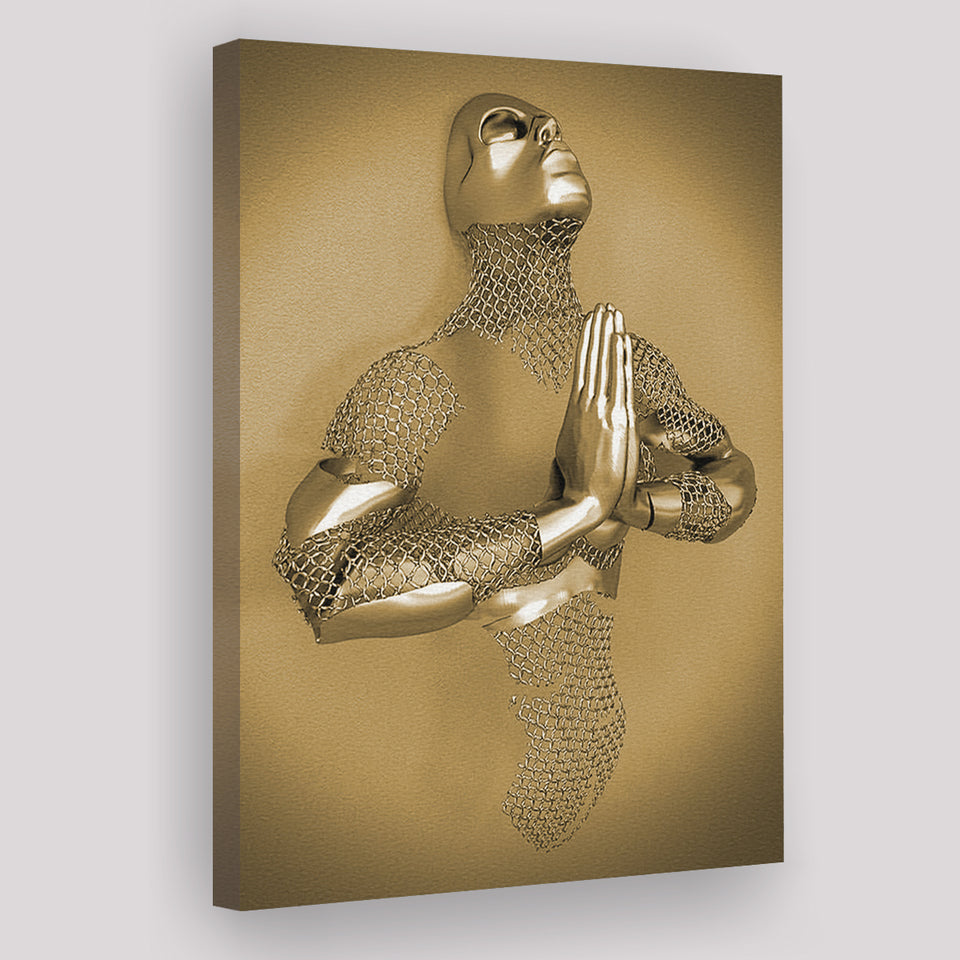 3D Effect Art Prayer For Lost Soul Gold Canvas Prints Wall Art - Painting Canvas, Wall Decor, Home Decor, Prints for Sale