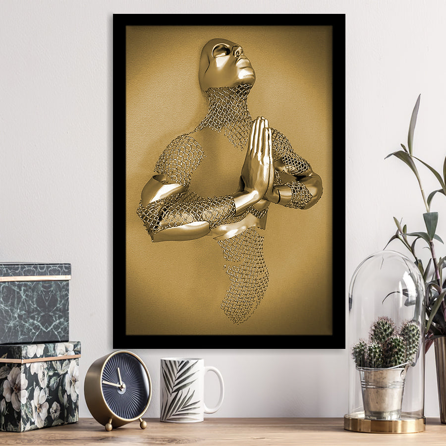 3D Effect Art Prayer For Lost Soul Gold Framed Art Prints Wall Decor - Painting Prints, Wall Art, Home Decor, Prints for Sale