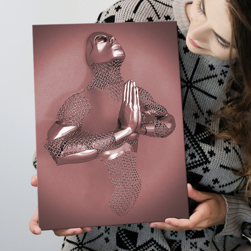3D Effect Art Prayer For Lost Soul Pink Gold Canvas Prints Wall Art - Painting Canvas, Wall Decor, Home Decor, Prints for Sale