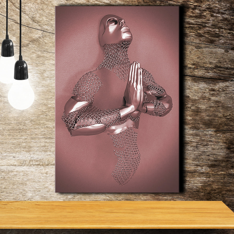3D Effect Art Prayer For Lost Soul Pink Gold Canvas Prints Wall Art - Painting Canvas, Wall Decor, Home Decor, Prints for Sale