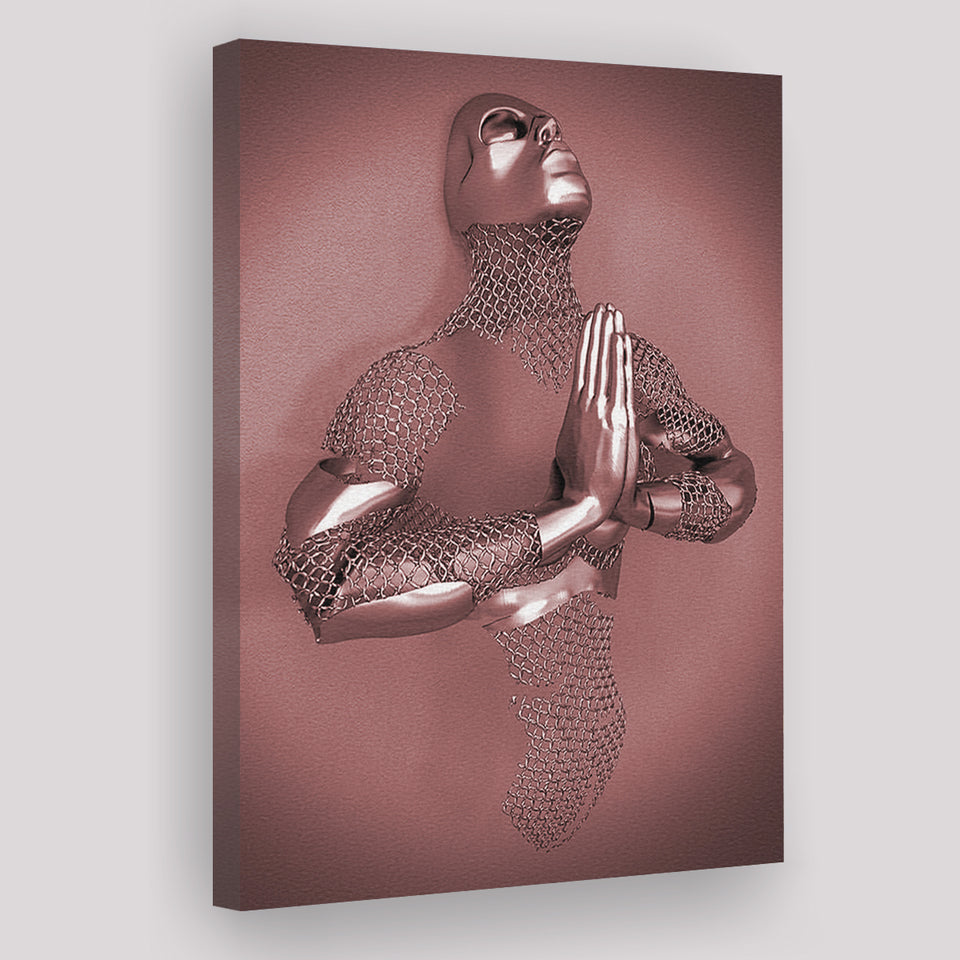 3D Effect Art Prayer For Lost Soul Pink Gold Canvas Prints Wall Art - Painting Canvas, Wall Decor, Home Decor, Prints for Sale
