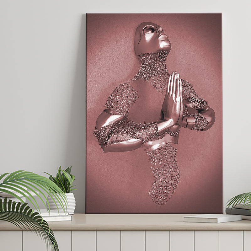 3D Effect Art Prayer For Lost Soul Pink Gold Canvas Prints Wall Art - Painting Canvas, Wall Decor, Home Decor, Prints for Sale