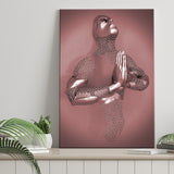 3D Effect Art Prayer For Lost Soul Pink Gold Canvas Prints Wall Art - Painting Canvas, Wall Decor, Home Decor, Prints for Sale