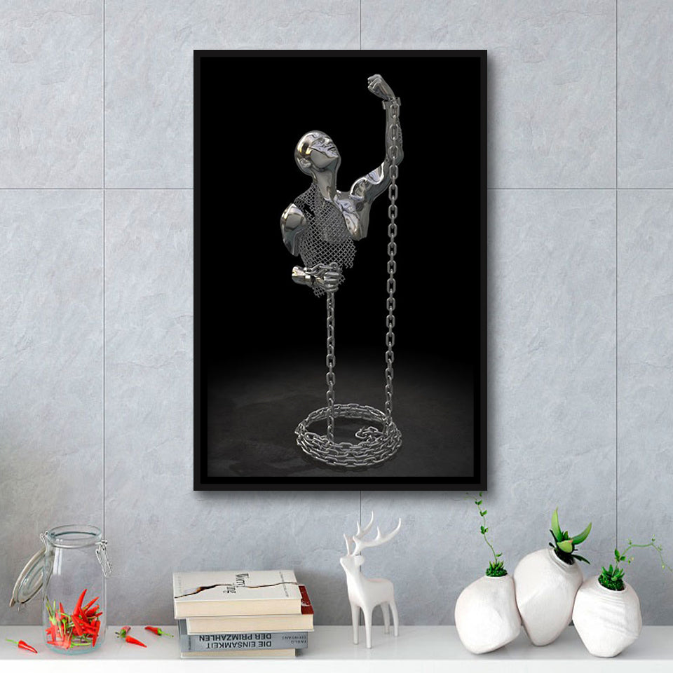 3D Effect Art Be Brave V3 Framed Canvas Prints Wall Art - Painting Canvas, Floating Frame, Painting Prints, For Sale