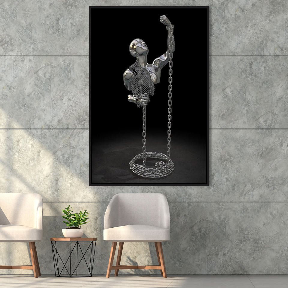 3D Effect Art Be Brave V3 Framed Canvas Prints Wall Art - Painting Canvas, Floating Frame, Painting Prints, For Sale