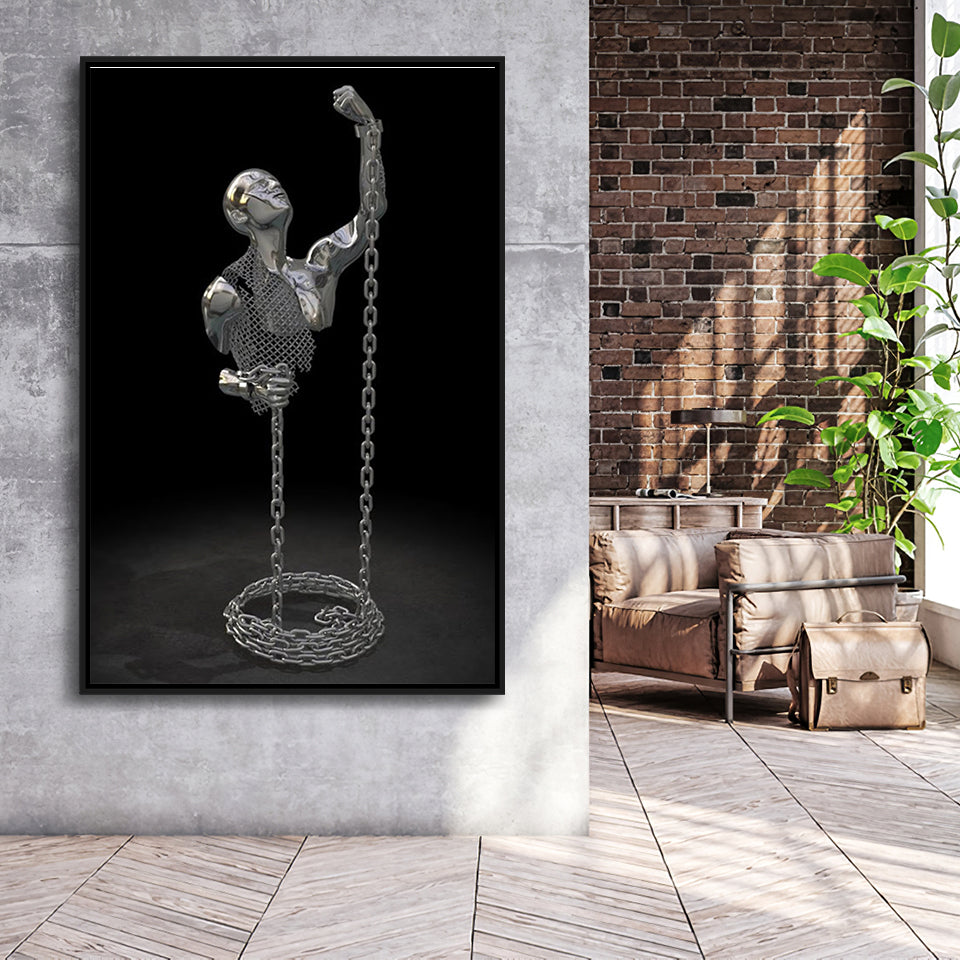 3D Effect Art Be Brave V3 Framed Canvas Prints Wall Art - Painting Canvas, Floating Frame, Painting Prints, For Sale