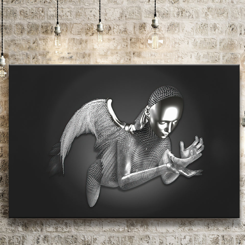 3D Effect Art Black Angel Canvas Prints Wall Art - Painting Canvas, Wall Decor, Home Decor, Prints for Sale