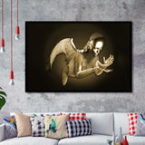 3D Effect Art Black Angel Gold Framed Art Prints Wall Decor - Painting Art, Wall Art, Framed Prints, Prints for Sale