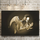 3D Effect Art Black Angel Gold Canvas Prints Wall Art - Painting Canvas, Wall Decor, Home Decor, Prints for Sale