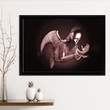 3D Effect Art Black Angel Pink Gold Framed Canvas Prints Wall Art - Painting Canvas, Wall Decor, Framed Art, Prints for Sale
