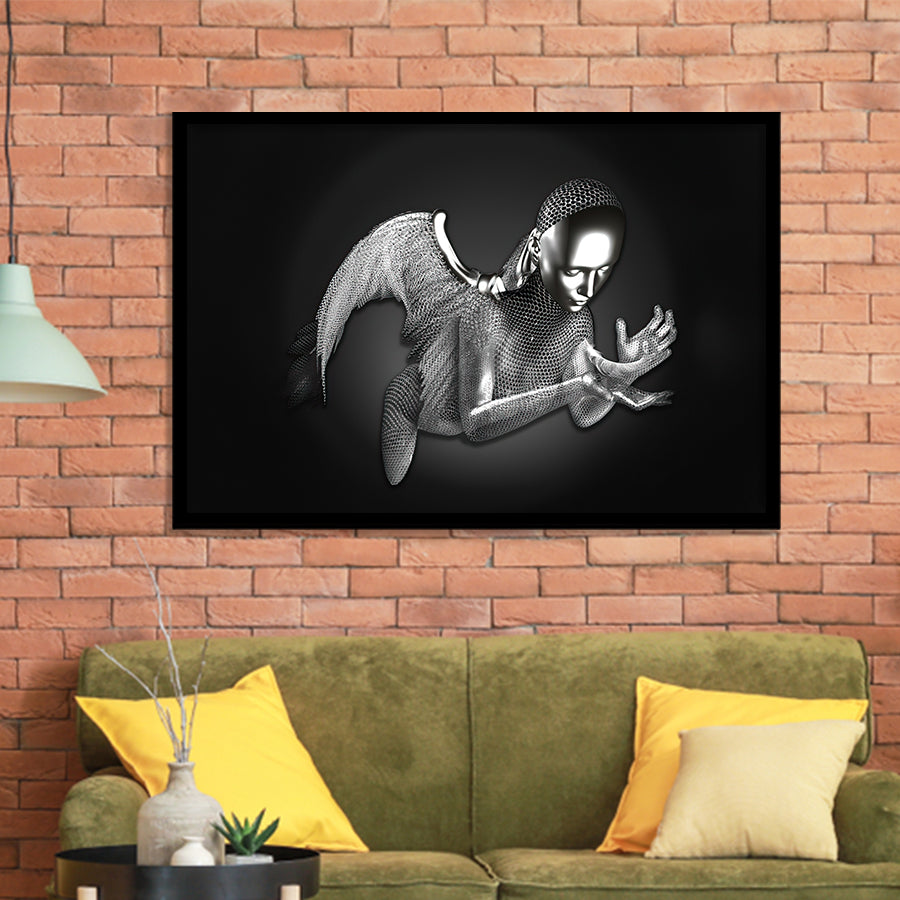 3D Effect Art Black Angel Framed Art Prints Wall Decor - Painting Art, Wall Art, Framed Prints, Prints for Sale