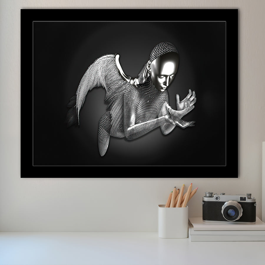 3D Effect Art Black Angel Framed Art Prints Wall Decor - Painting Art, Wall Art, Framed Prints, Prints for Sale