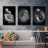 3D Effect Art Couple Love Canvas Prints 3 Pieces Wall Art Decor - Painting Canvas, Multi Panel, Home Decor