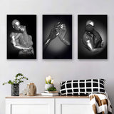 3D Effect Art Couple Love Canvas Prints 3 Pieces Wall Art Decor - Painting Canvas, Multi Panel, Home Decor