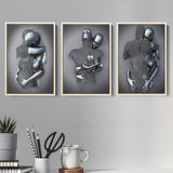 3D Effect Art Emotional Hug Love Prints Wall Art Set of 3 Piece Framed Canvas Prints Wall Art Decor
