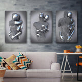3D Effect Art Emotional Hug Love Canvas Prints Wall Art Set of 3 Piece Canvas Prints Wall Art Decor