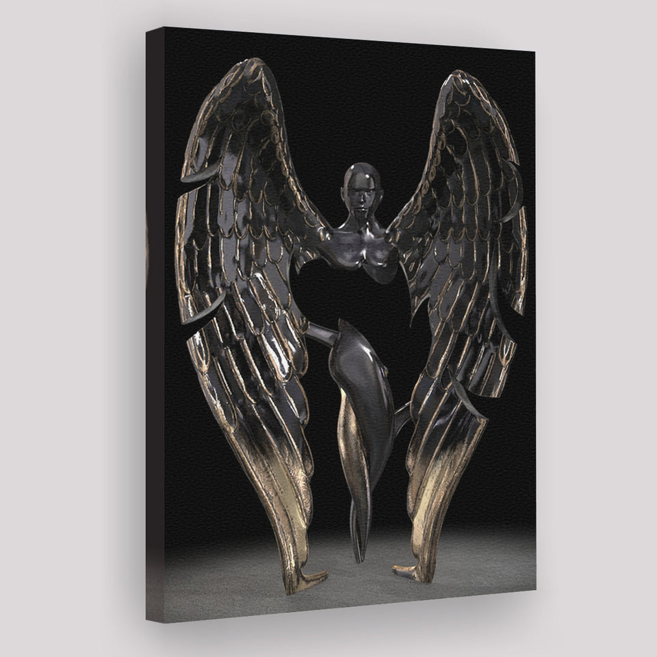 3D Effect Art Fallen Angel Iron Mesh V1 Canvas Prints Wall Art - Painting Canvas, Home Wall Decor, Painting Prints, For Sale