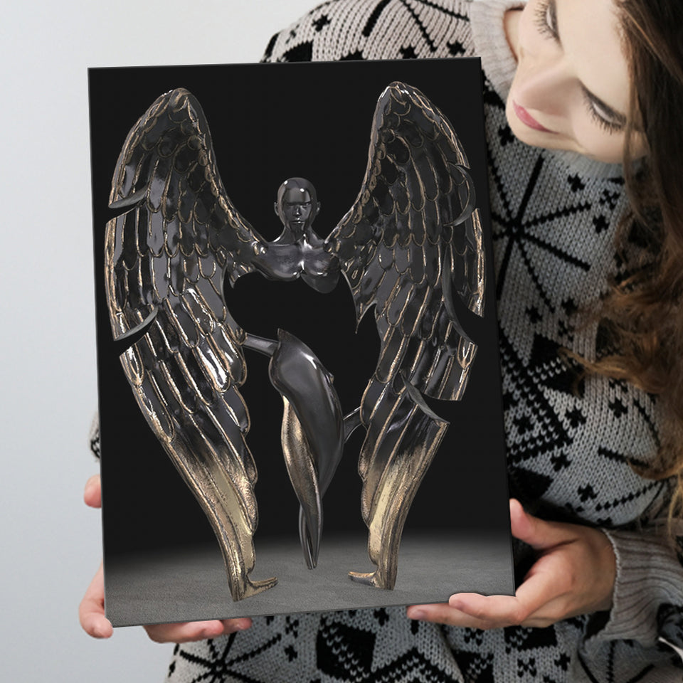3D Effect Art Fallen Angel Iron Mesh V1 Canvas Prints Wall Art - Painting Canvas, Home Wall Decor, Painting Prints, For Sale