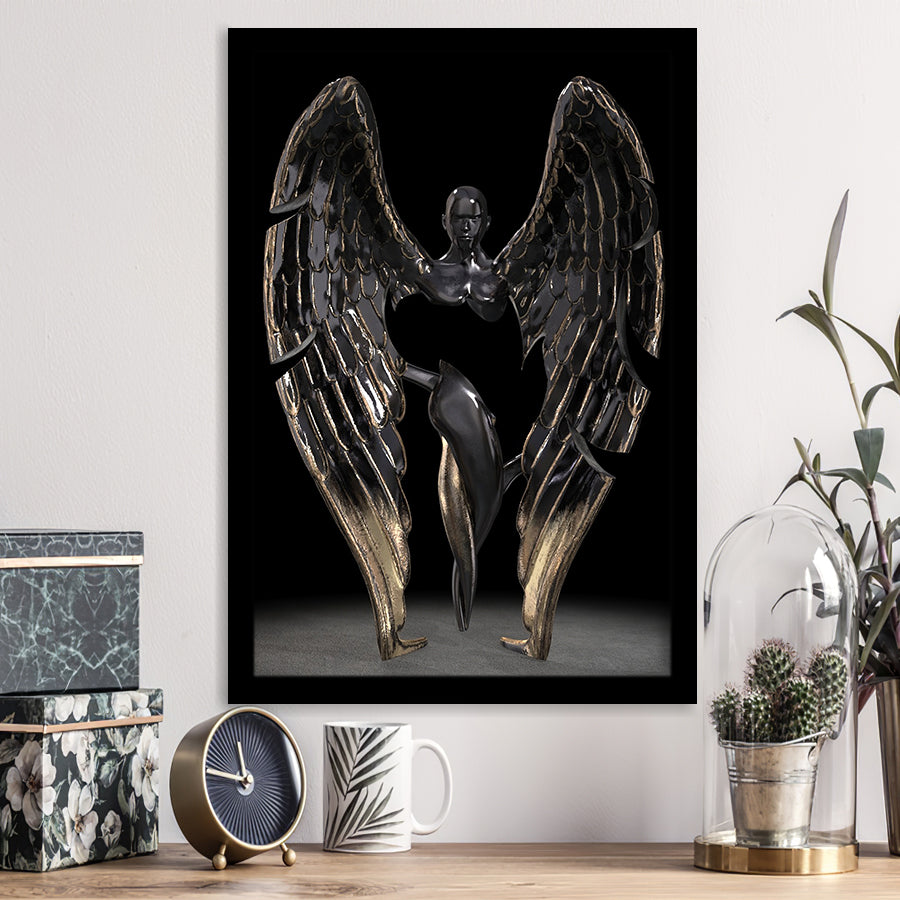 3D Effect Art Fallen Angel Iron Mesh V1 Framed Art Prints Wall Decor - Painting Prints, Wall Art, Framed Picture, For Sale