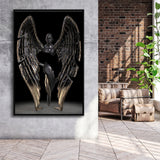3D Effect Art Fallen Angel Iron Mesh V1 Framed Canvas Prints Wall Art - Painting Canvas, Floating Frame, Painting Prints, For Sale