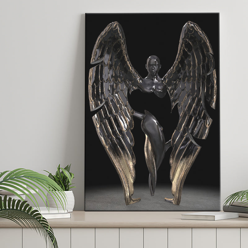 3D Effect Art Fallen Angel Iron Mesh V1 Canvas Prints Wall Art - Painting Canvas, Home Wall Decor, Painting Prints, For Sale