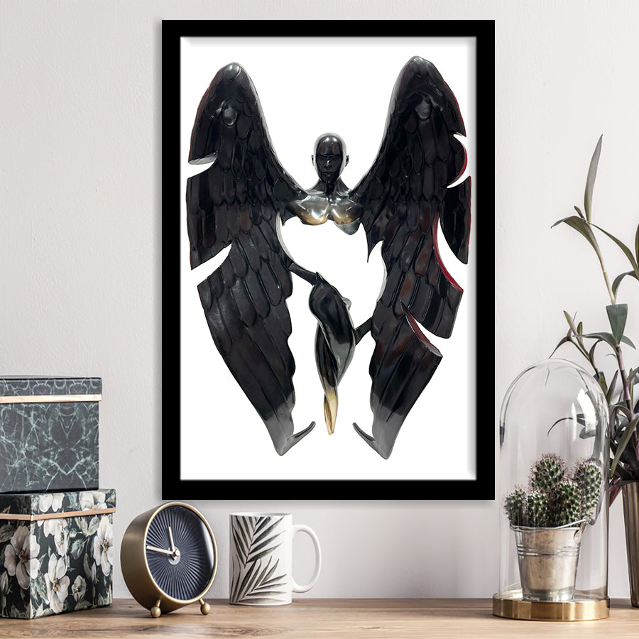 3D Effect Art Fallen Angel Iron Mesh V3 Framed Art Prints Wall Decor - Painting Prints, Wall Art, Framed Picture, For Sale