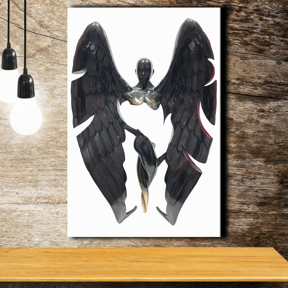 3D Effect Art Fallen Angel Iron Mesh V3 Canvas Prints Wall Art - Painting Canvas, Home Wall Decor, Painting Prints, For Sale