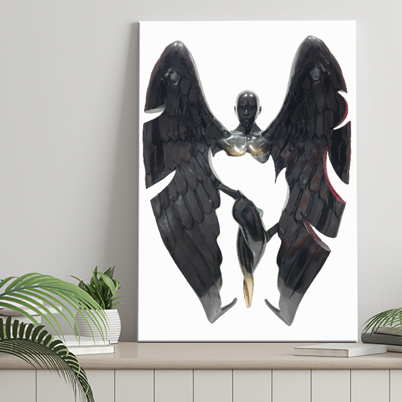 3D Effect Art Fallen Angel Iron Mesh V3 Canvas Prints Wall Art - Painting Canvas, Home Wall Decor, Painting Prints, For Sale