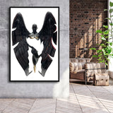 3D Effect Art Fallen Angel Iron Mesh V3 Framed Canvas Prints Wall Art - Painting Canvas, Floating Frame, Painting Prints, For Sale