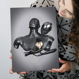 3D Effect Art Golden Love Heart Canvas Prints Wall Art - Painting Canvas, Home Wall Decor, For Sale