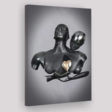 3D Effect Art Golden Love Heart Canvas Prints Wall Art - Painting Canvas, Home Wall Decor, For Sale